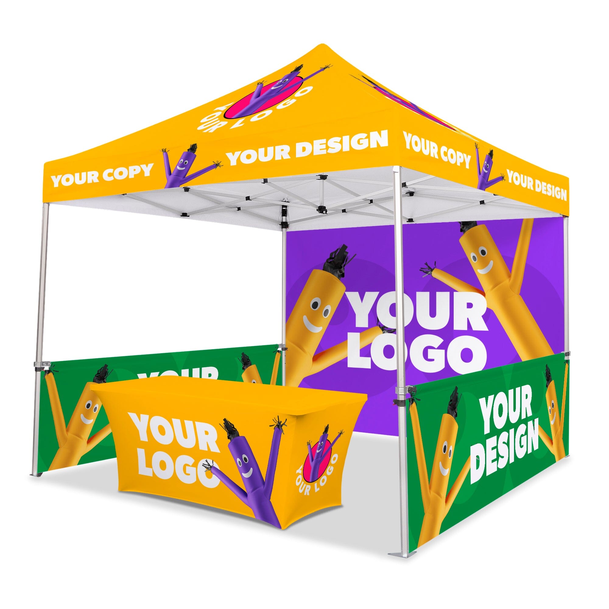 10' x 10' Custom Canopy Tent w/ Table Cover + Back & Side Walls