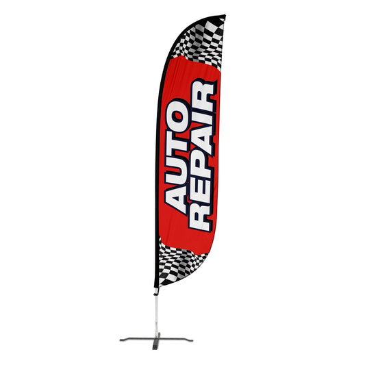 Auto Repair Feather Flag with Checkers