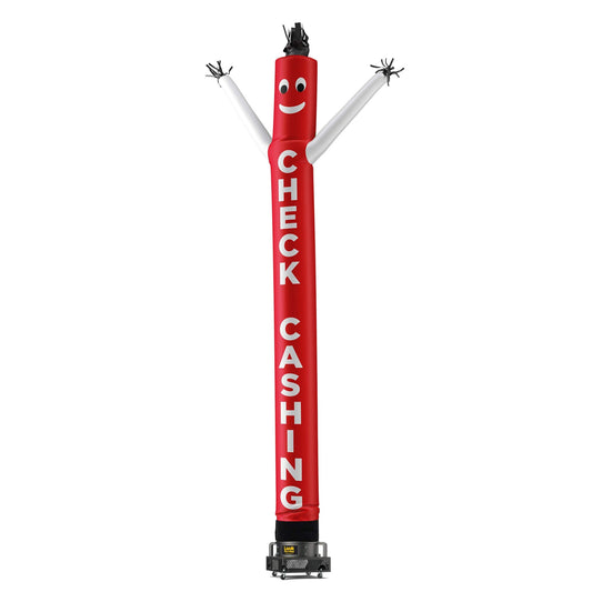 Check Cashing Air Dancers® Inflatable Tube Man Red with White Arms
