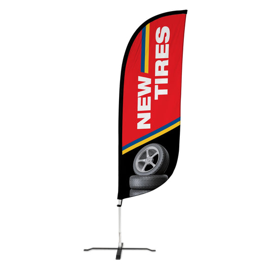 8ft New Tires Feather Flag