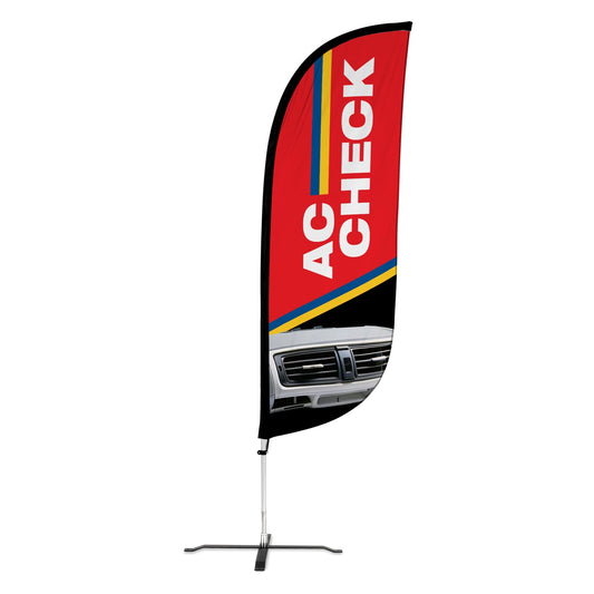 8ft AC Check Feather Flag