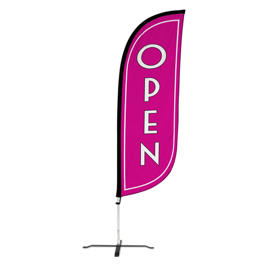 8ft Pink Open Feather Flag