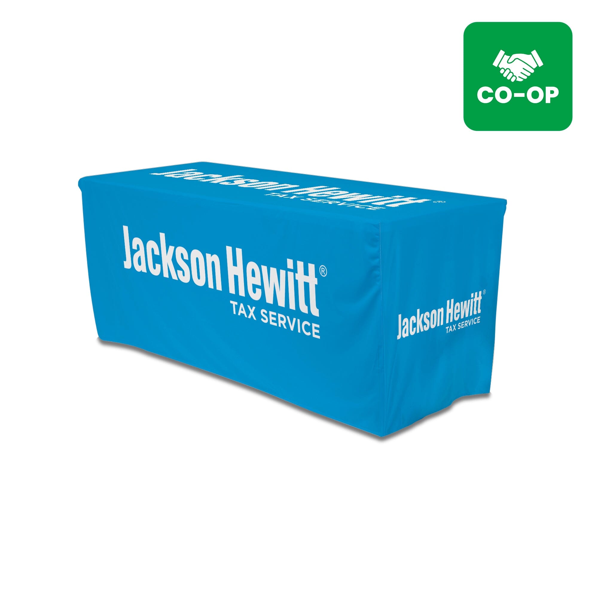 Jackson Hewitt Blue Fitted Tablecloth 6ft LookOurWay