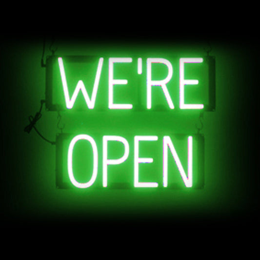 SpellBrite "WE'RE OPEN" Neon LED Sign