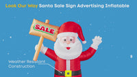 6ft Santa Advertising Inflatable with "Sale" Sign