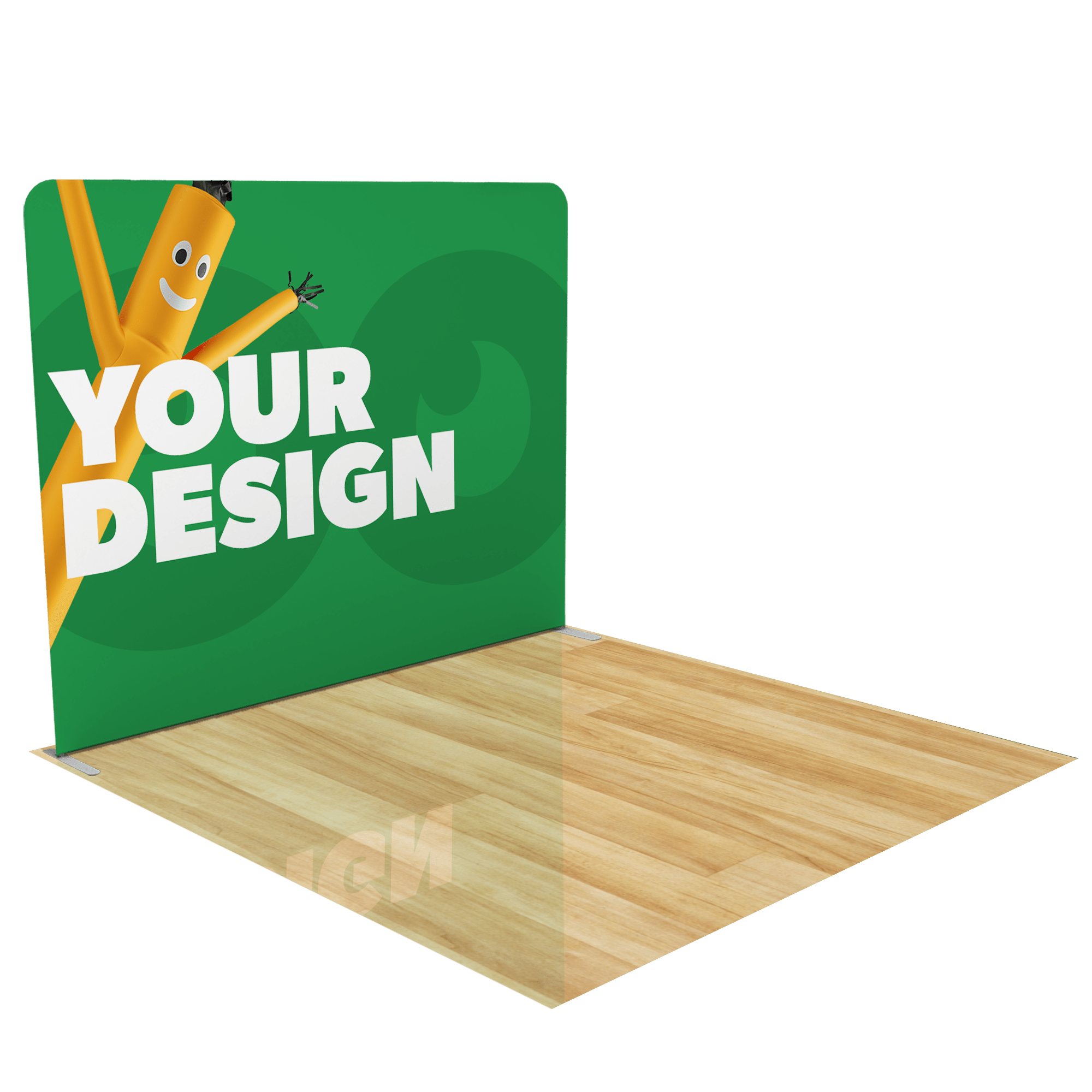 10ft Custom 10ft Trade Show Display with Waterfall Shelving