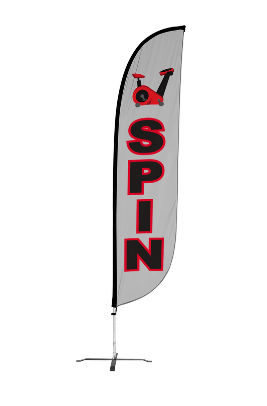 Spin Feather Flag Grey