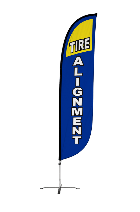 Tire Alignment Feather Flag Blue