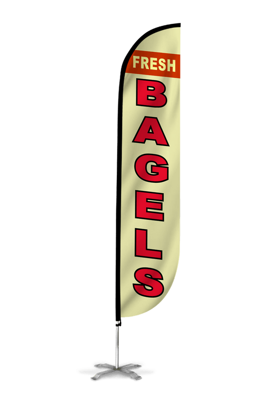 Bagels Feather Flag Yellow