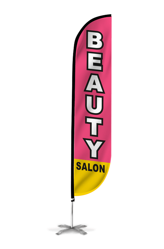 Beauty Salon Feather Flag Pink