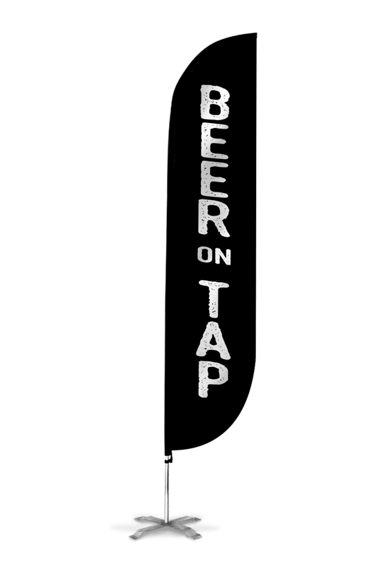 Beer On Tap Feather Flag Black