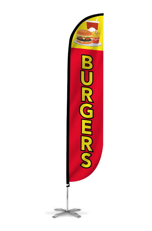Burgers Feather Flag Red