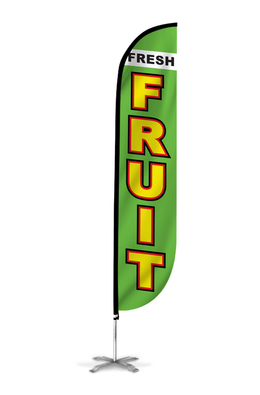 Fresh Fruit Feather Flag Green