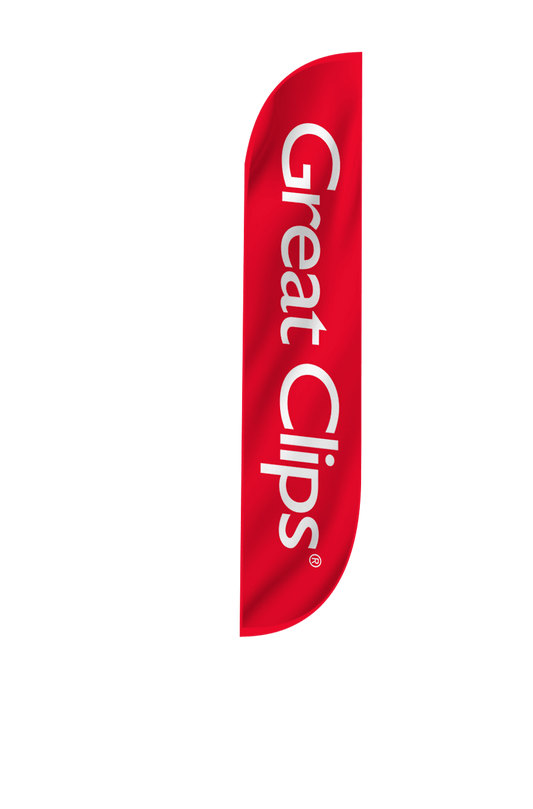 Great Clips Feather Flag Red 