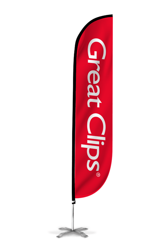 Great Clips Feather Flag Red