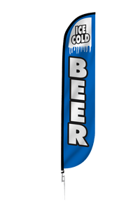 Ice Cold Beer Feather Flag 
