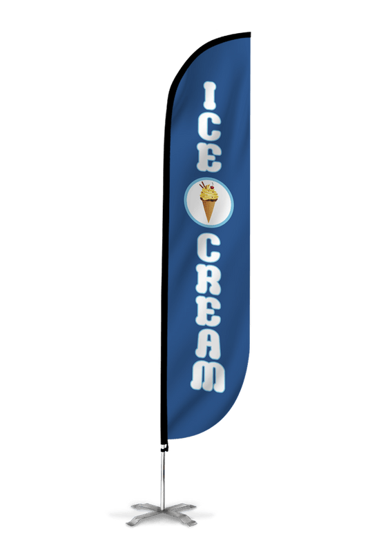 Ice Cream Feather Flag Blue