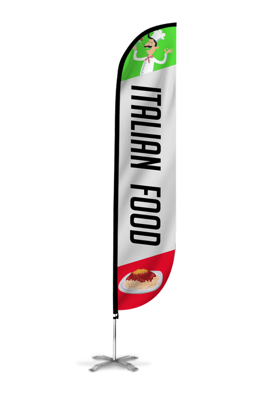 Italian Food Feather Flag White