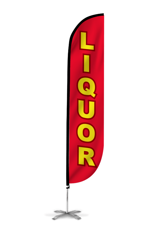 Liquor Feather Flag Red