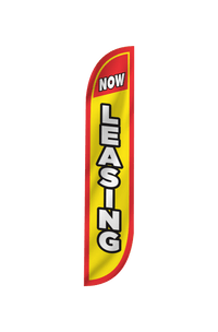 Now Leasing Feather Flag Yellow & Red 