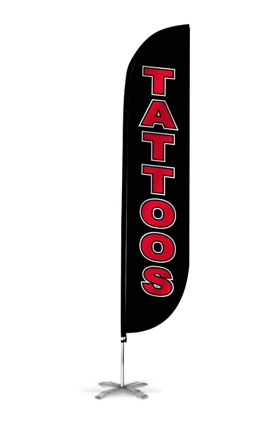 Body Art Tattoo Piercing – Windless Swooper Feather Flag Banner Kit