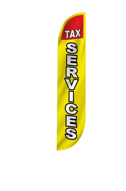 Tax Services Feather Flag in Yellow 