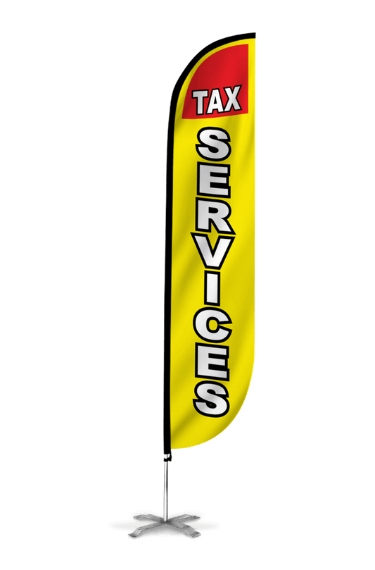 Tax Services Feather Flag in Yellow