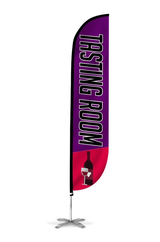 Wine Tasting Room Feather Flag Purple & Red