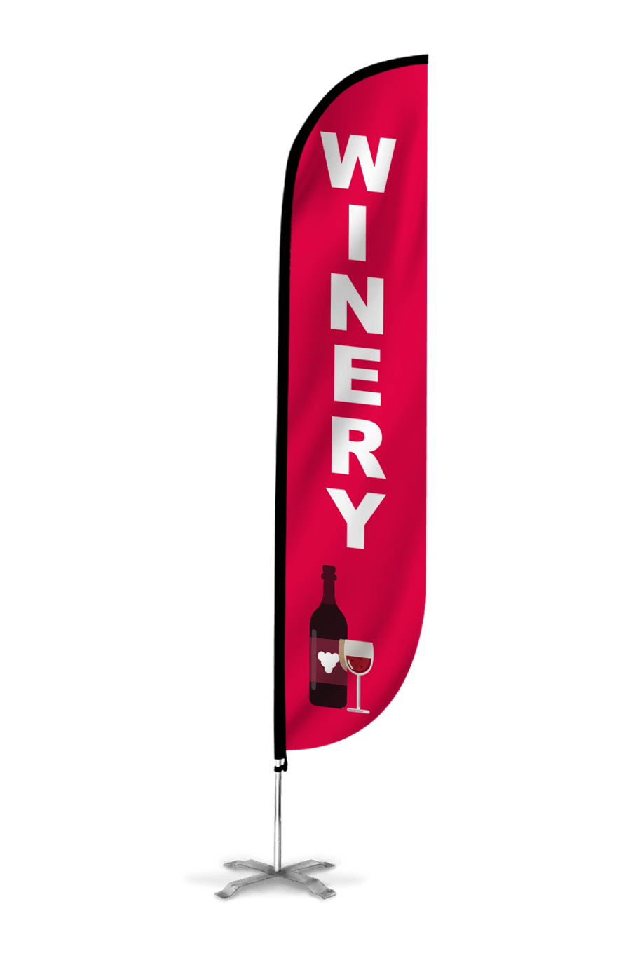 Winery Feather Flag Red – LookOurWay