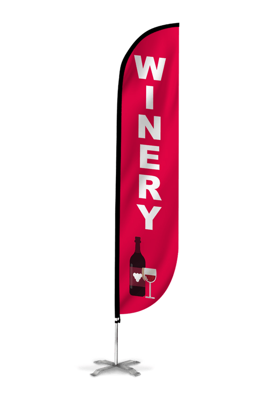 Winery Feather Flag Red