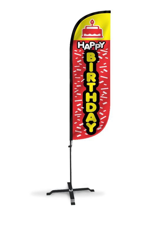 Happy Birthday Feather Flag - 5ft