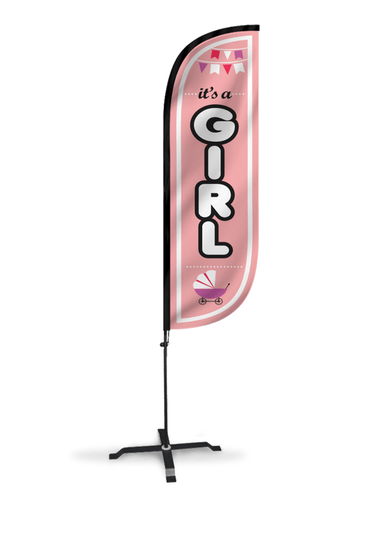 It's A Girl Feather Flag - 5ft