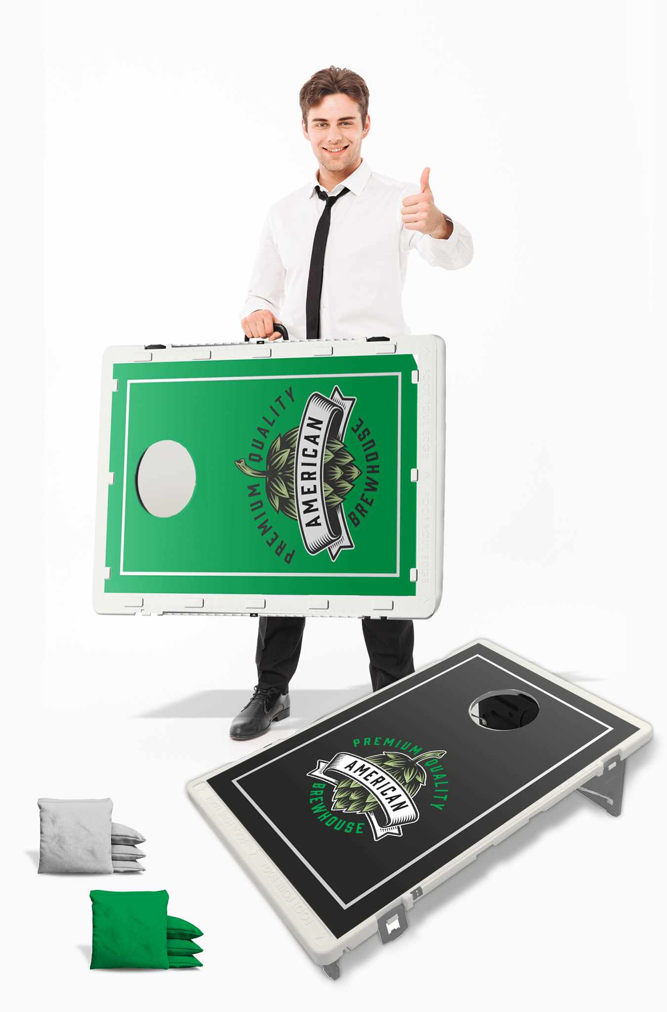 OFFICIAL SIZE 8 FOOT FOLDING BEER PONG TABLE + FREE BEER PONG KIT + TOOL