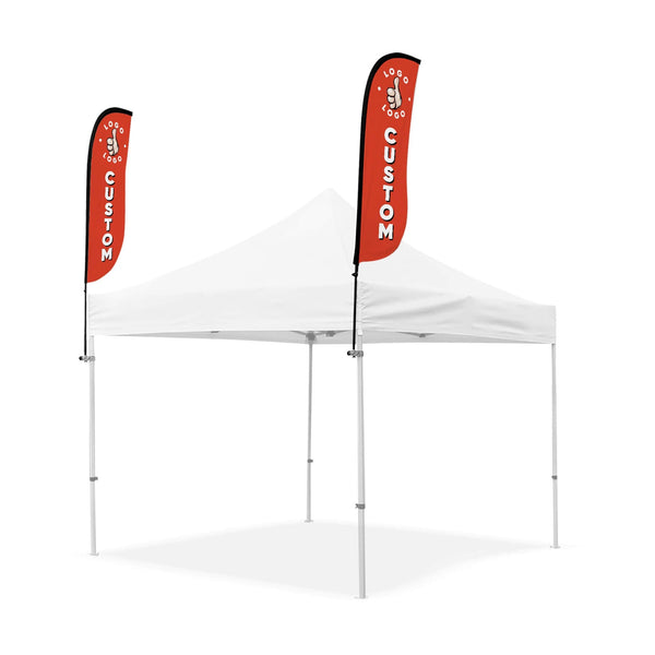 folding tent Pop Up Tent Dual Feather Flag Add-On Package – LookOurWay