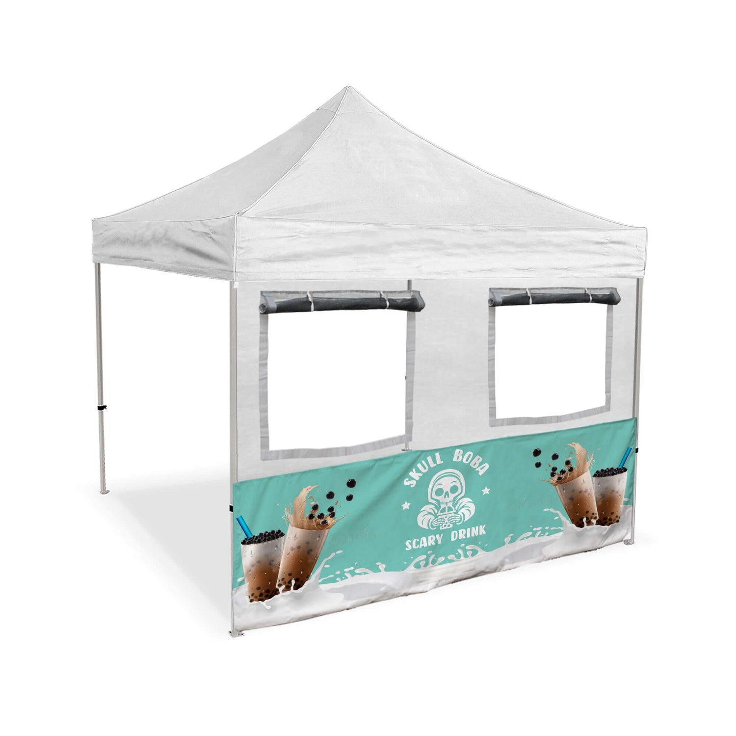 rolling tent Custom Food Concession Front Wall w/ Roll-Up Windows – LookOurWay