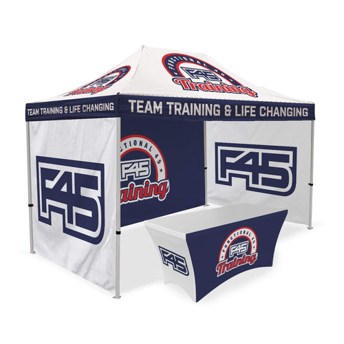 Custom Canopy Tent with Three Back Walls & Table Cover