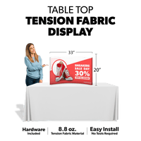 Custom Mini Curved Tabletop Tension Fabric Display 