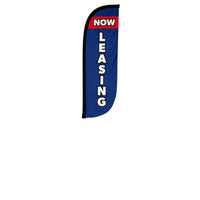 Now Leasing Feather Flag Blue & Red