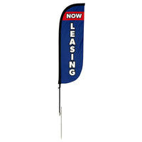 Now Leasing Feather Flag Blue & Red