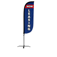 Now Leasing Feather Flag Blue & Red