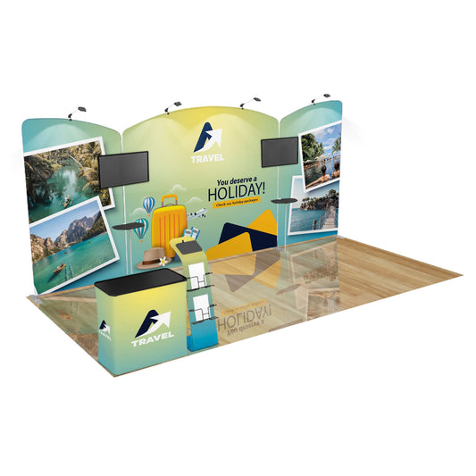 10x20 Trade Show Booth Display - Fanfare Silver Package 