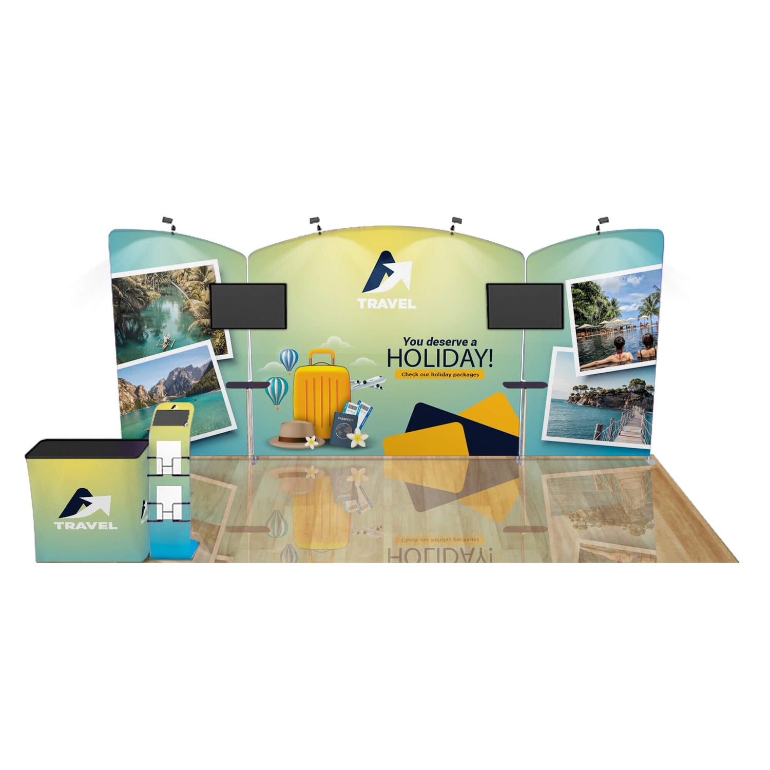 10x20 Trade Show Booth Display - Fanfare Silver Package 