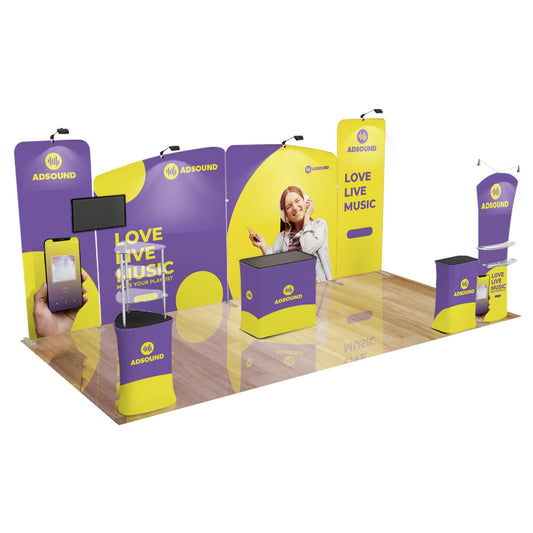 10x20 Trade Show Booth Display - Fanfare Platinum Package 