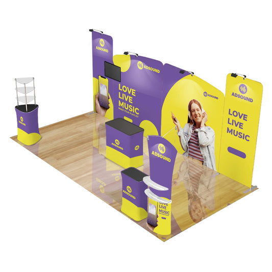 10x20 Trade Show Booth Display - Fanfare Platinum Package 