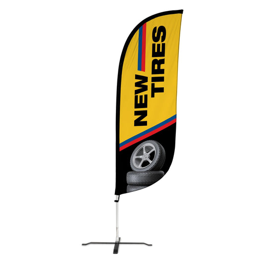 8ft New Tires Feather Flag