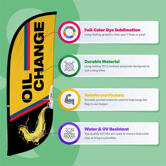 8ft Oil Change Feather Flag