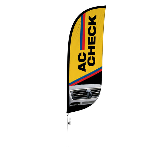 8ft AC Check Feather Flag