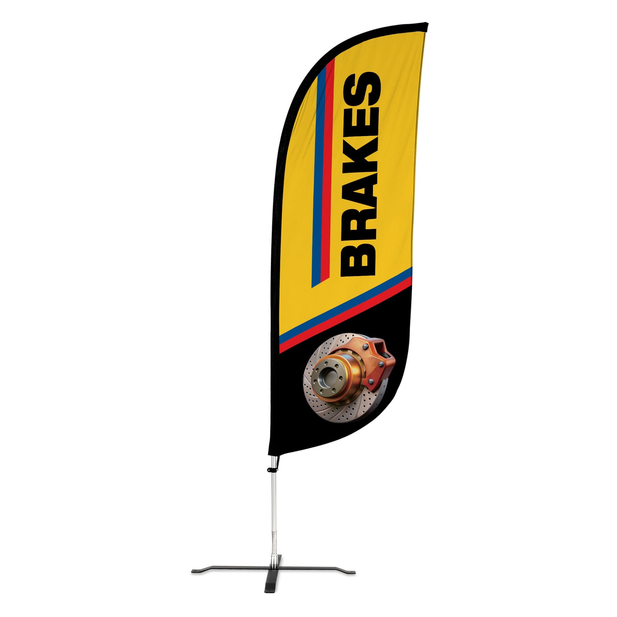 BRAKES (Yellow/Checkered) Flutter Feather Banner Flag Kit (Flag, Pole, & Ground Mt) Overnight Grafix BRAKES (Yellow/Checkered) Flutter Feather Banner Flag Kit (Flag, Pole, & Ground Mt) Overnight Grafix