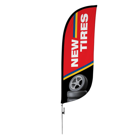 8ft New Tires Feather Flag