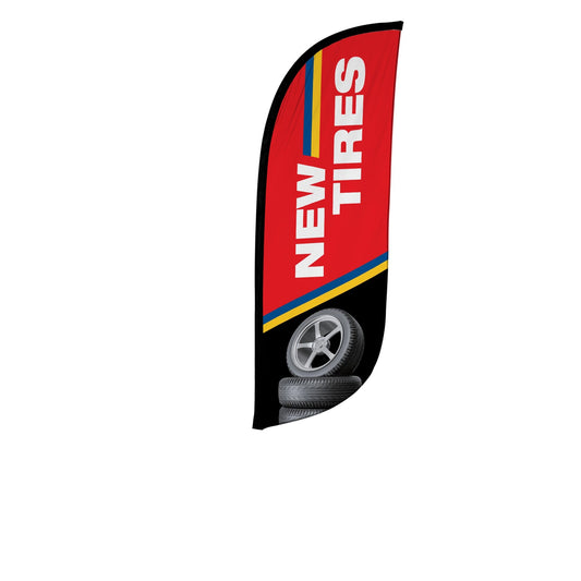 8ft New Tires Feather Flag